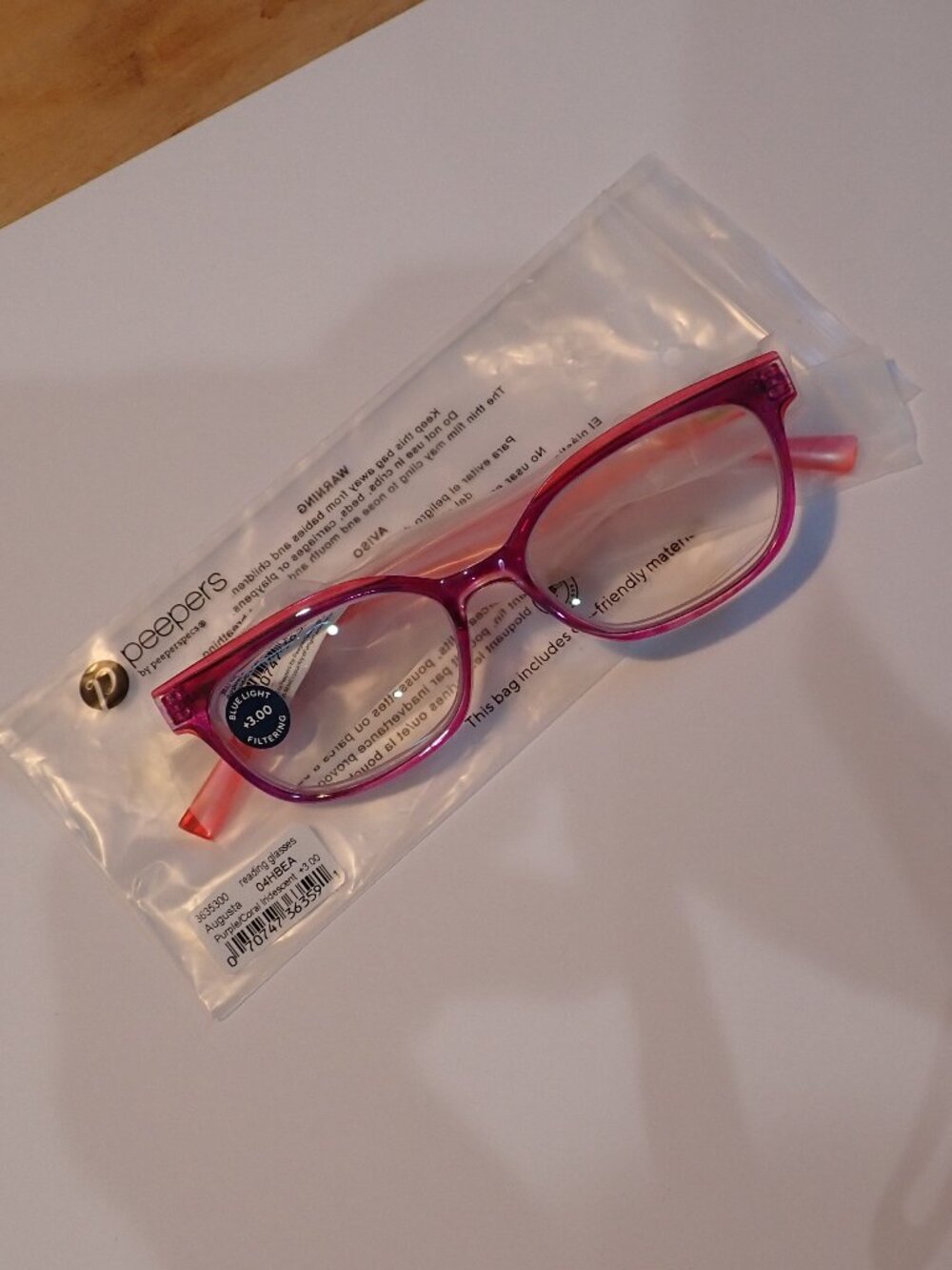Peepers Augusta Purple/Coral Readers +3.00